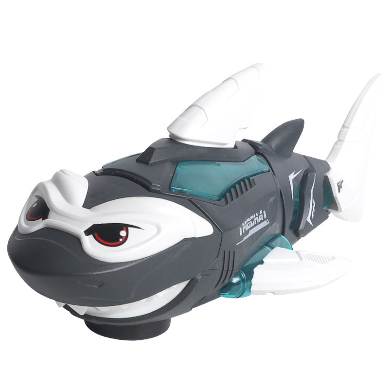 new arrival electric universal mechanical shark crawling kids sound and light artificial fish animal model boy toy
