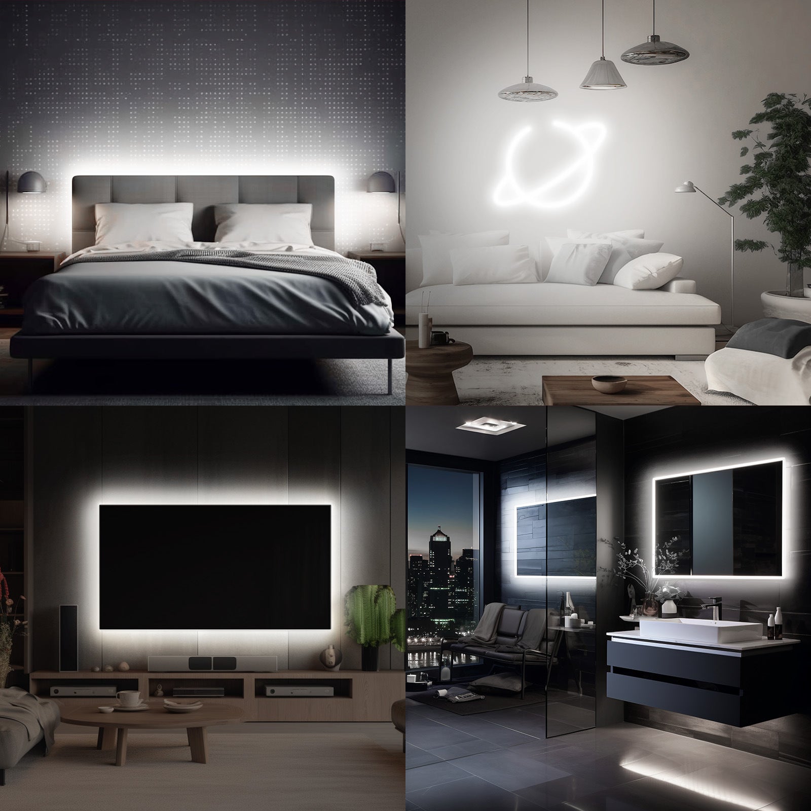 Dimmable monochrome neon light with set LED light with linear light strip 8m 16m outdoor waterproof flexible silicone