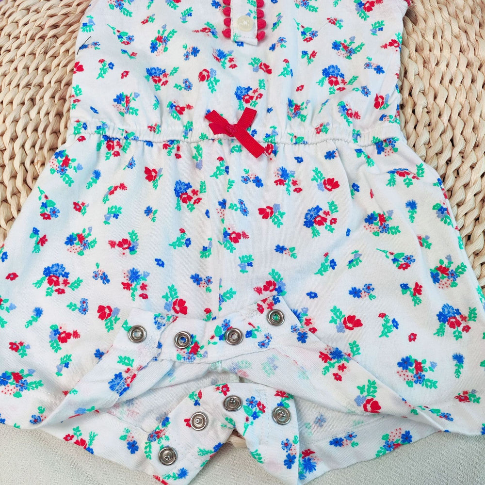 Export original order female infant one-piece short-sleeved summer jumpsuit pure cotton casualcute short climbing summer climbing suit