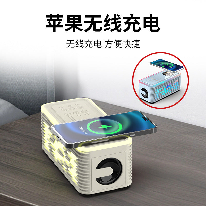 Sobes dk07 wireless bluetooth speaker with ambient lighting, white noise, sleep mode, wireless charging, and subwoofer