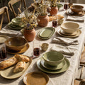 Kiln-turned threaded ceramic tableware retro style hotel restaurant steak plate stylish high-looking western food plate fish plate tableware