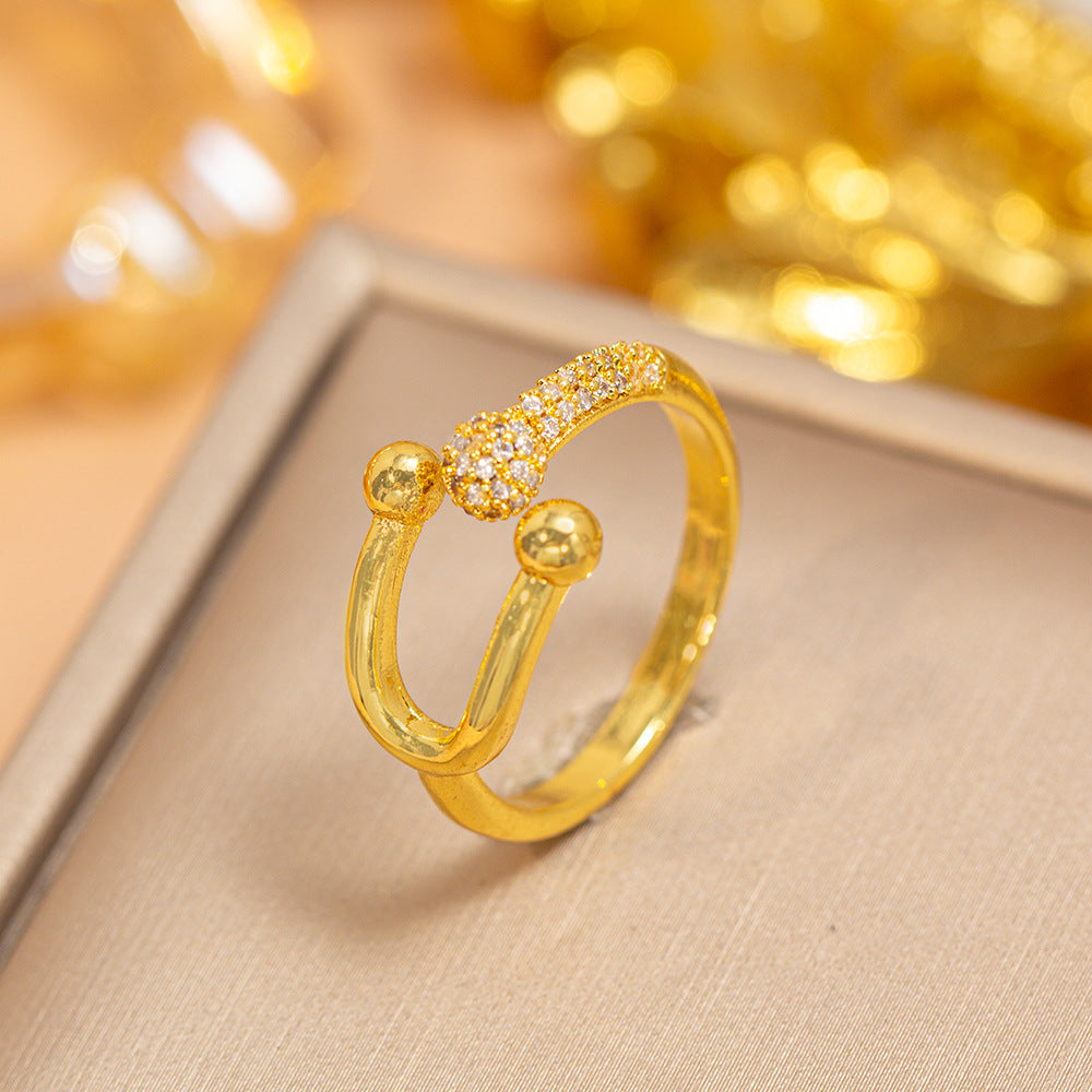 hot-selling design, full of diamonds, inlaid with zircons, exquisite women's openable adjustable rings, popular fashion accessories