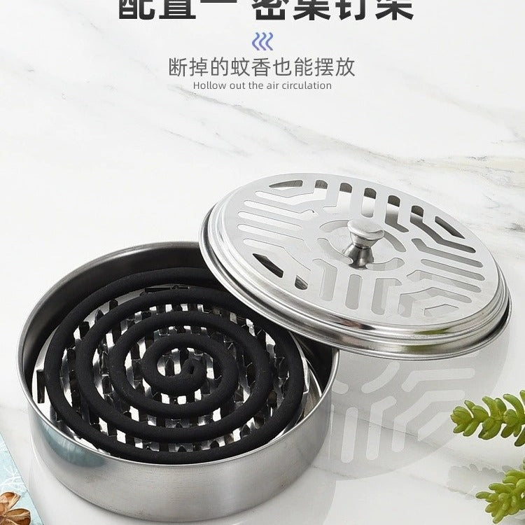 Indoor fireproof mosquito coil box with lid Household mosquito coil tray Mosquito coil rack Creative large safety fireproof mosquito coil tray