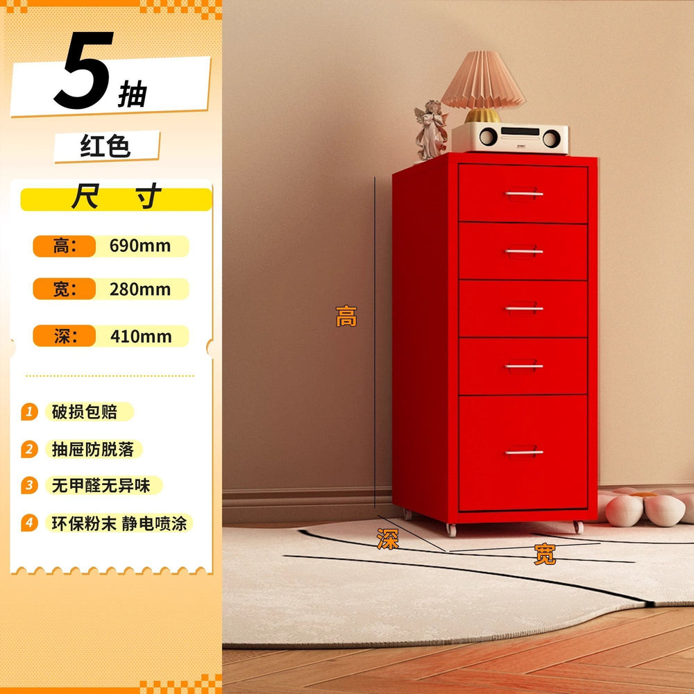 Haiermo cream style eight drawer cabinet movable desk under drawer cabinet living room bedroom room storage dopamine popular