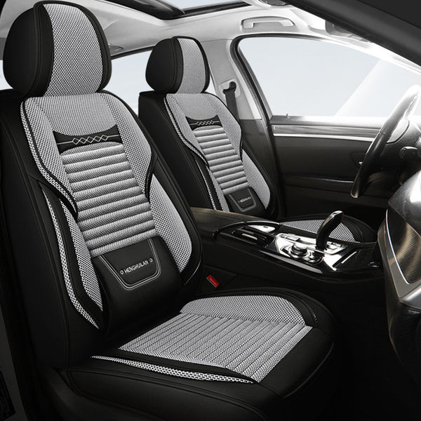 Car seat cover Four seasons universal cotton and linen seat cover Summer trolley fabric seat cover Fully enclosed special car seat cushion