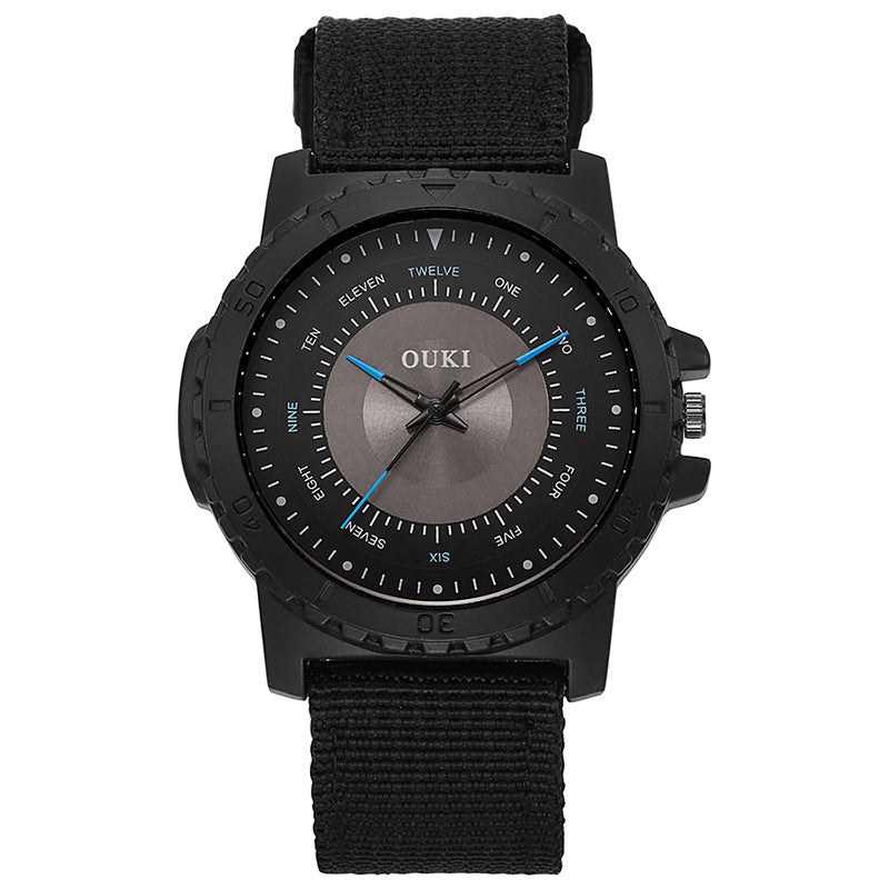 Ouki new outdoor sports canvas strap student watch - creative, fashionable, and unique quartz watch for cross-border wholesale