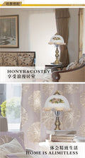 Antique neoclassical table lamp - bedroom bedside lamp - american retro country glass dimmable desk decorative night light