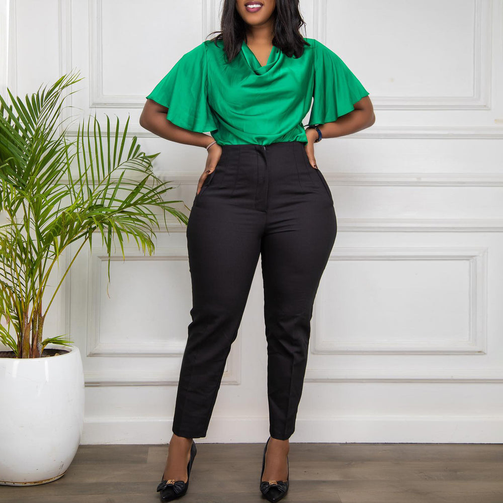 women's clothing, european and american style, spring high-waisted slim-fit cropped trousers, suitable for commuting, casual wear, professional settings, solid color dress pants, foreign trade casual pants