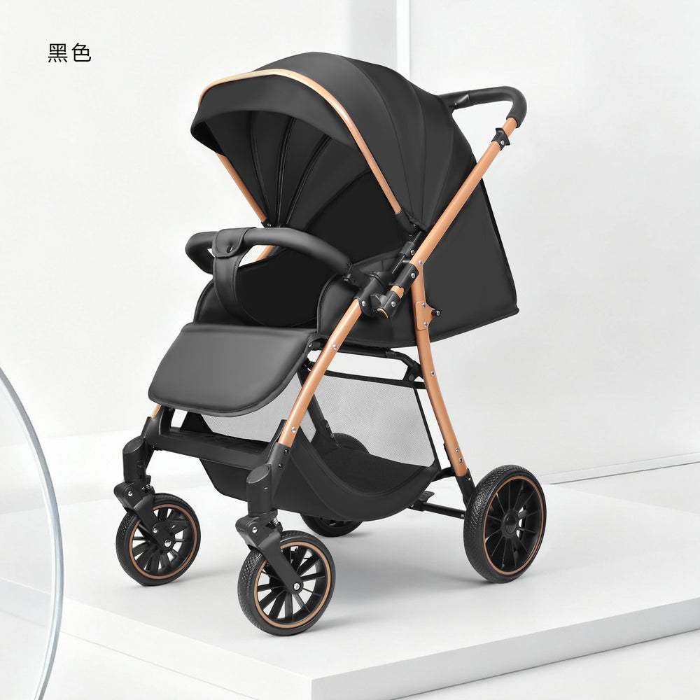 Baby stroller - convertible reclining, lightweight, foldable, portable, 2-way push