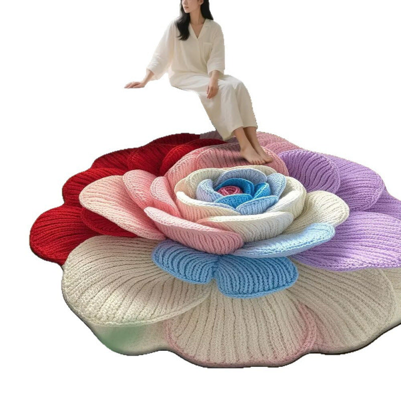 3d floral crystal velvet rug - absorbent mat for living room, bedroom, bedside, sofa, and coffee table