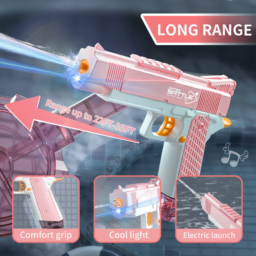 new product summer fully automatic electric desert eagle water gun with light continuous charging 1911 water toy