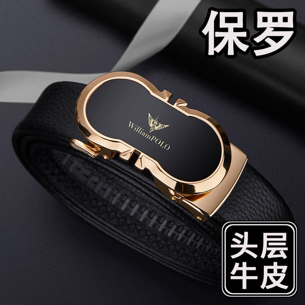 Emperor Paul Belt Men's Leather Belt Men's Automatic Buckle First Layer Cowhide Belt Men's Cowhide Belt Wholesale