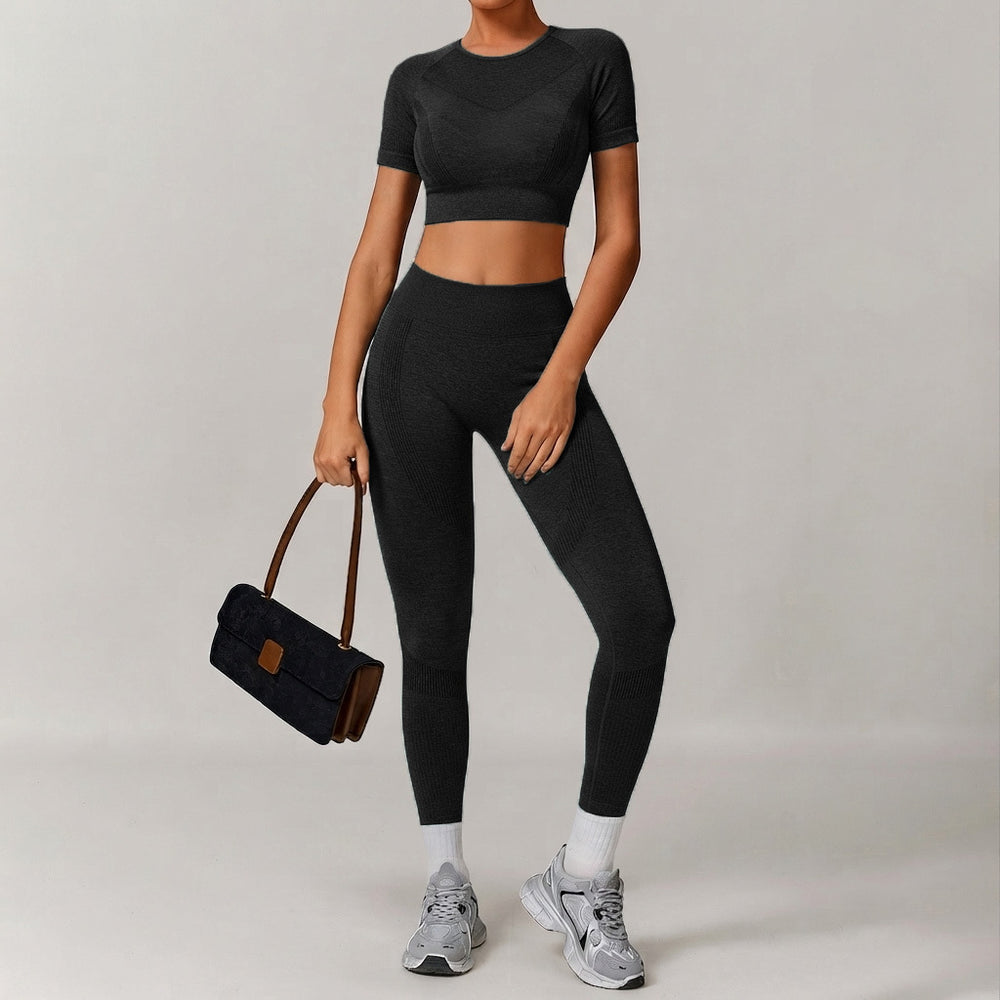 autumn/winter new women's activewear set: high-waisted, high-stretch, quick-dry workout outfit for pilates and yoga