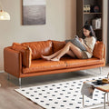 Leather sofa living room italian normcore office reception retro straight row small apartment plaid leisure double three person sofa