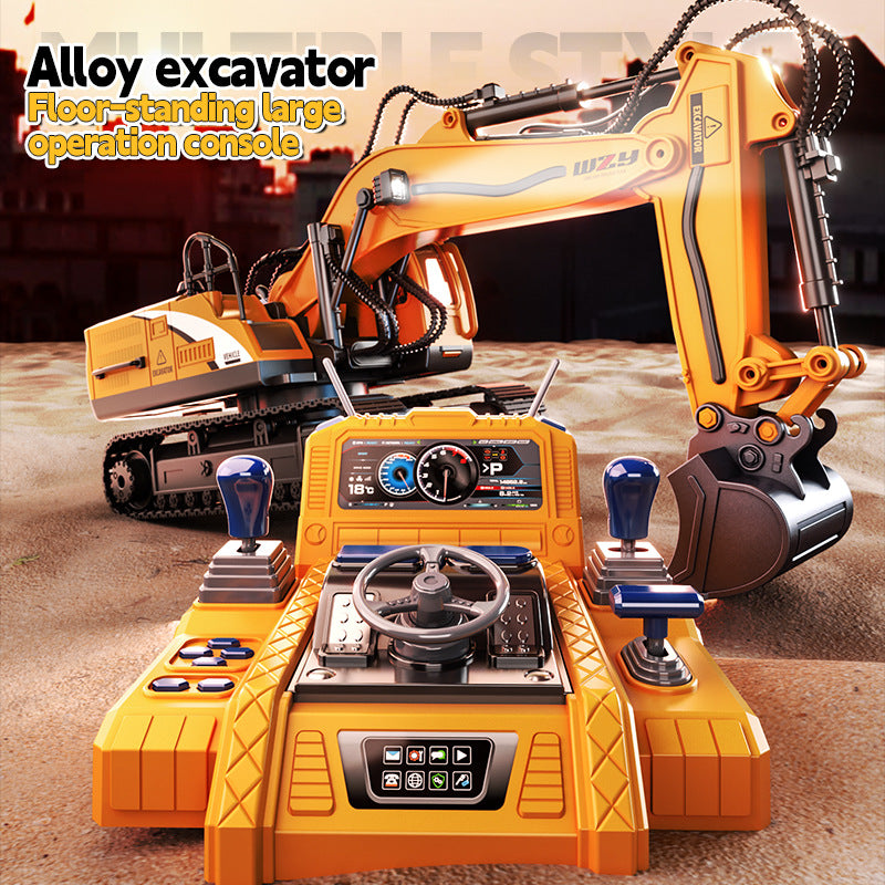 best-selling jumbo remote control multi-functional control panel light and music excavator, a big toy for boys' construction vehicle enthusiasts