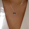 European and american new jewelry gold plated enamel heart devil's eye necklace socialite street style fashion unique clavicle chain for women