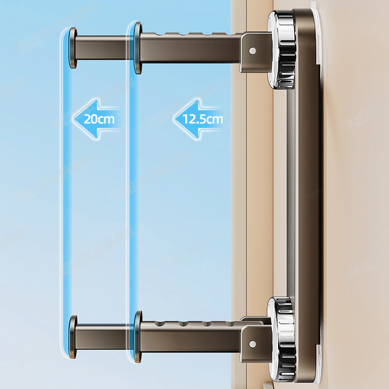 Strong suction cup hanger hanging rod storage rack household bedroom multi-functional non-punching folding telescopic clothing storage rack
