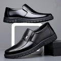 【100% full grain leather】men's warm leather shoes, fleece-lined, odor-resistant, winter warm thick-soled waterproof snow boots - northeast style