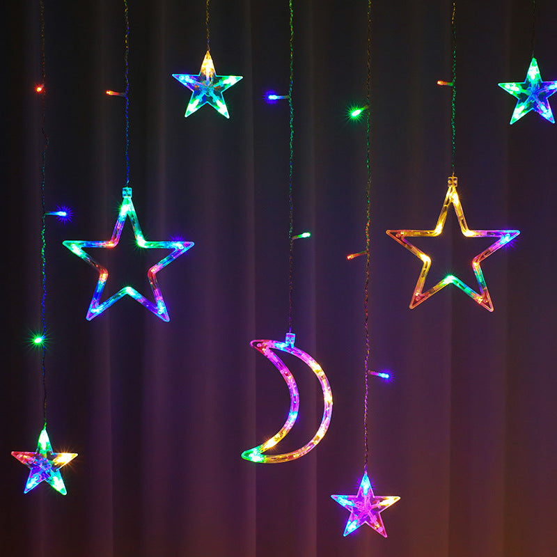 LED star lights, small colorful lights, flashing string lights, gypsy stars, birthday scene decorations, atmosphere, room bedroom layout
