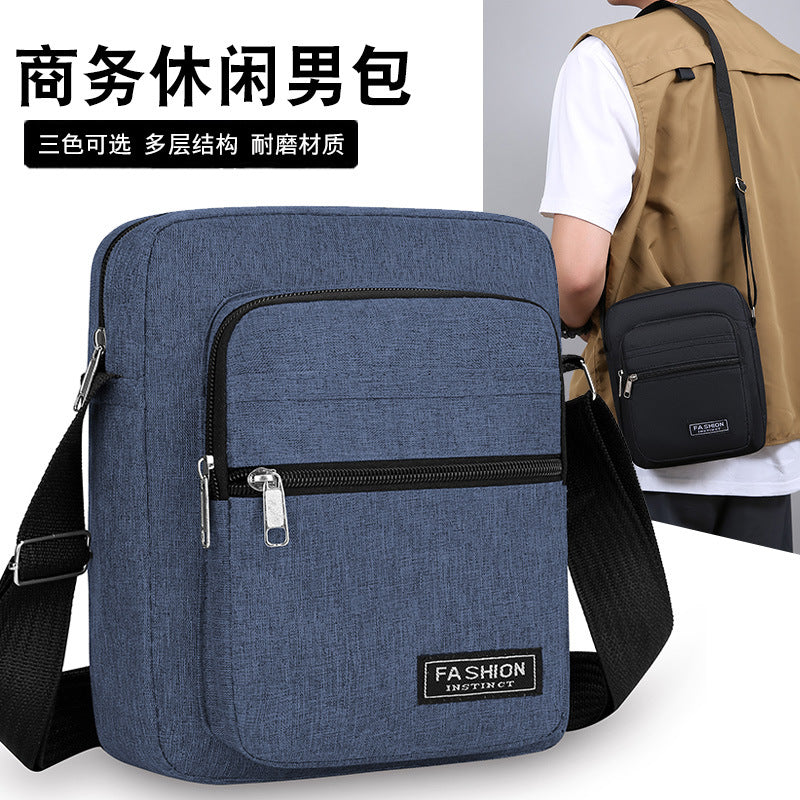 Cross-border men's bag mini light business shoulder messenger bag nylon large-capacity handbag multi-functional small square bag wholesale