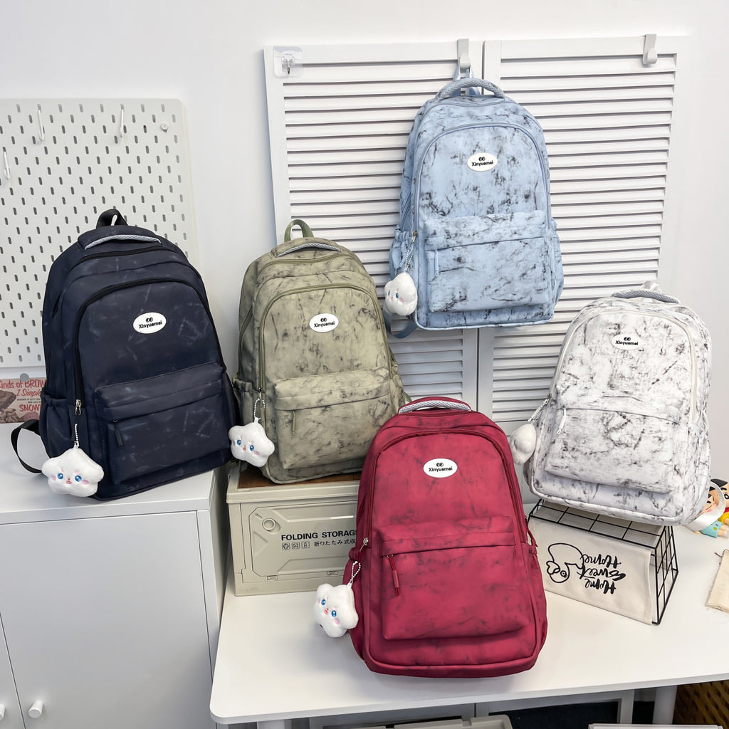 New fashionable and simple tie-dye junior high school high school student schoolbag girls large capacity backpack lightweight versatile travel bag