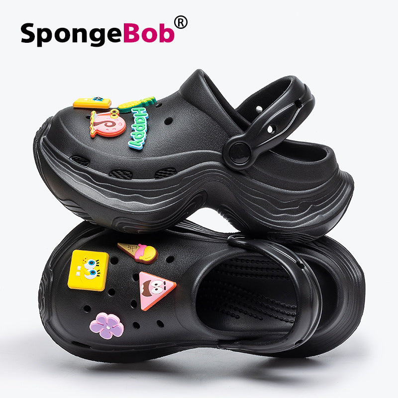 Spongebob women's clogs - summer outdoor thick-soled adult sandals - non-slip beach shoes with closed toe