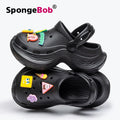 Spongebob women's clogs - summer outdoor thick-soled adult sandals - non-slip beach shoes with closed toe