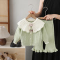 Girls' knitted sweater cardigan & pants set - new autumn  collection - two-piece outfit for little girls