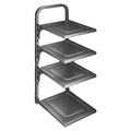Kitchen multi-tier storage rack - household multifunctional under-cabinet organizer for pots, pans, and utensils - carbon steel layered pot rack storage shelf