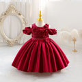 New wholesale women's dress puffy wedding dress satin flower performance girl dress princess dress kid dress