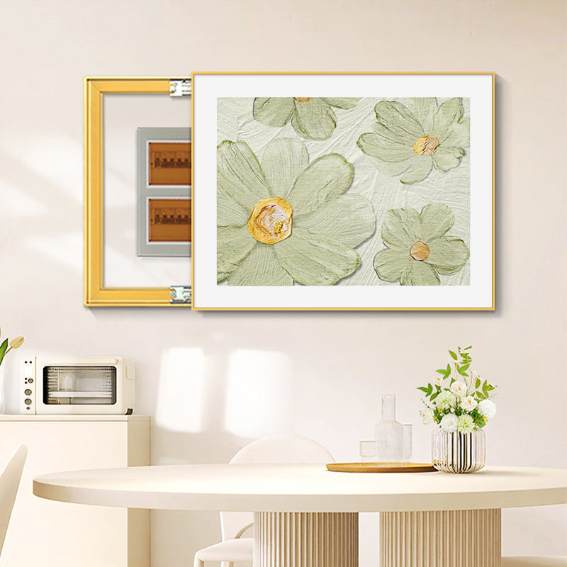 Cream wind flower meter box decorative painting non-punching distribution box hanging painting creative blocking switch box mural