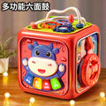 Baby multifunctional hexahedron children's educational early learning hand drum baby music patting drum toy shape recognition