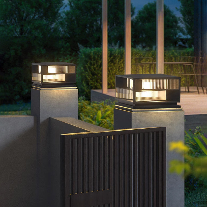 Outdoor solar post cap lights - garden, patio, villa gate, and fence lighting - waterproof post cap lights