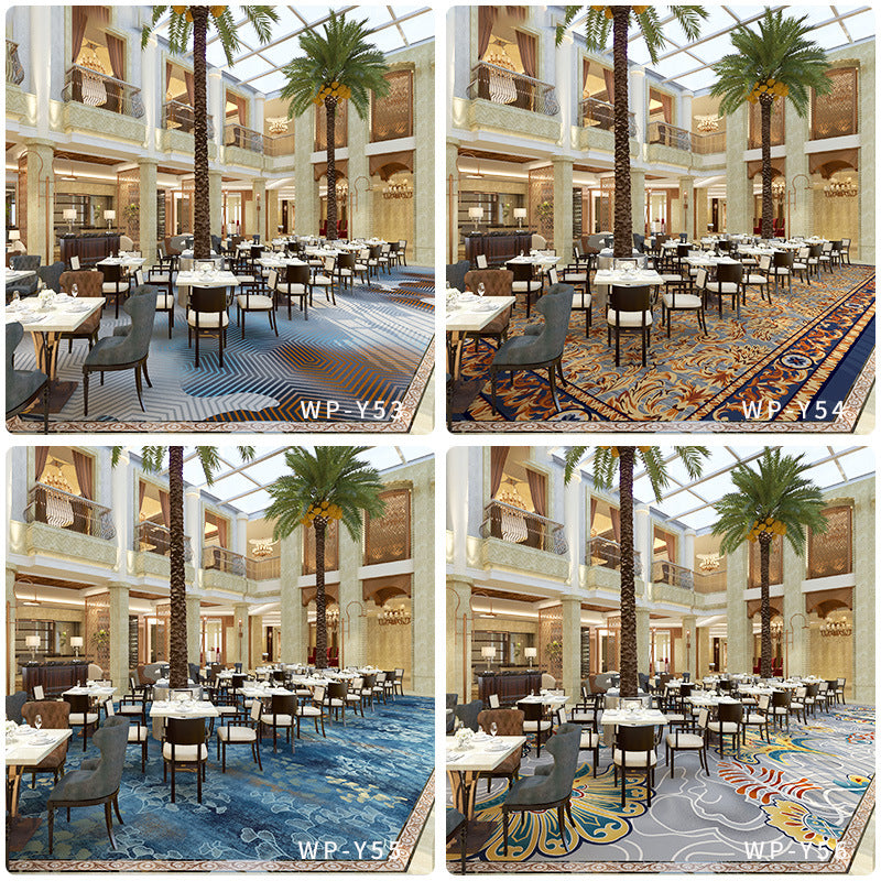 Printed carpet 800g personalized hotel banquet hall box corridor flame retardant b1 level full floor splicing modern casual