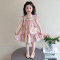Girls' floral dress - summer  new collection: stylish and chic summer outfit for little girls, princess dress for baby girls