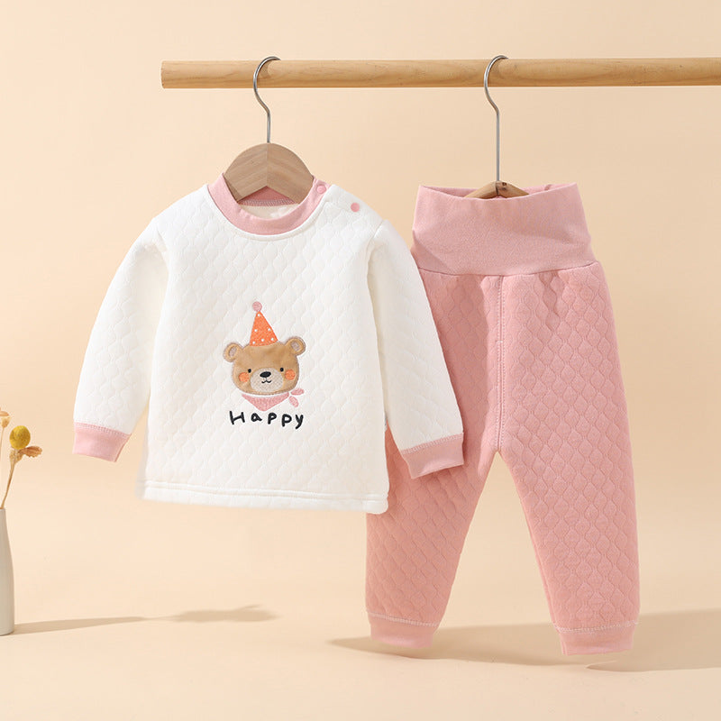 Baby autumn/winter quilted separates high-waisted set - warm autumn outfit for infants and toddlers (ages 1-3)