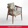 New chinoiserie restaurant violin solid wood accessible luxury dining table and chair tea room design classy armrest for home walnut master chair