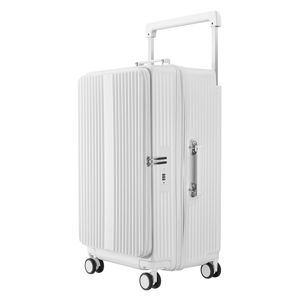 Front opening full pass wide tie rod suitcase 28 inch anti-drop deep compartment suitcase expandable capacity outdoor password box
