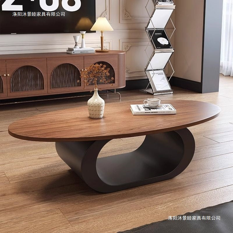Second-hand style coffee table accessible luxury walnut solid wood coffee table living room oval normcore coffee table table rental house
