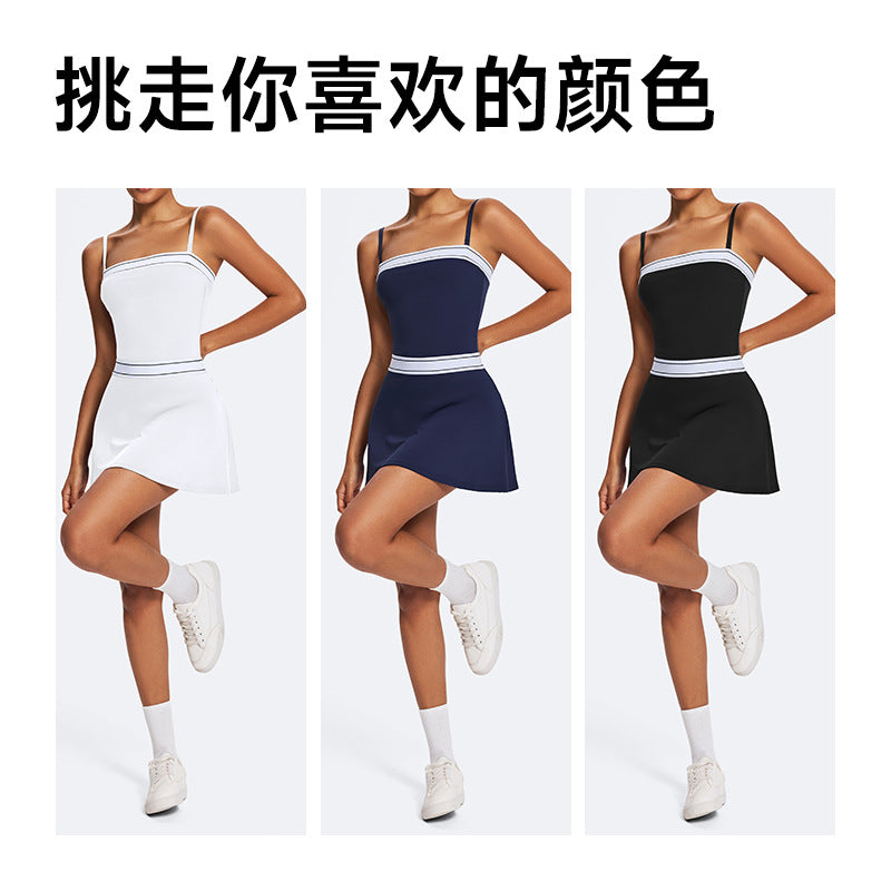 Jinke new arrivalfake two-piece fashion sports skirt suitoutwear outdoor golf tennis skirt running yoga wear for women