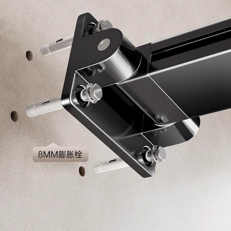 No punching foldable clothes drying rack wall hanging invisible shrink clothes drying pole indoor and outdoor telescopic for home balcony drying quilt handy gadget