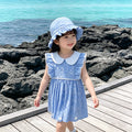 Girls' summer dresses  new style baby doll collar sleeveless princess dress chic little girl summer dress