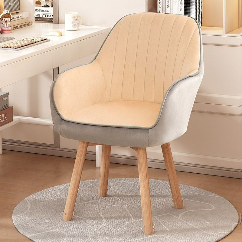 Computer chair for homeplaid long sitting backrest waist office chair solid wood makeup dormitory student study desk stool