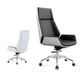 [high back] piano white + black/sliding feet