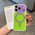 Suitable for apple 17pro mobile phone case summer candy contrasting color iphone16 anti-fall dopamine fine hole magnetic suction case