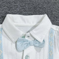Baby gentleman onesie - boy's spring/autumn first birthday outfit, 100-day celebration bow tie romper, class a pure cotton outdoor jumpsuit