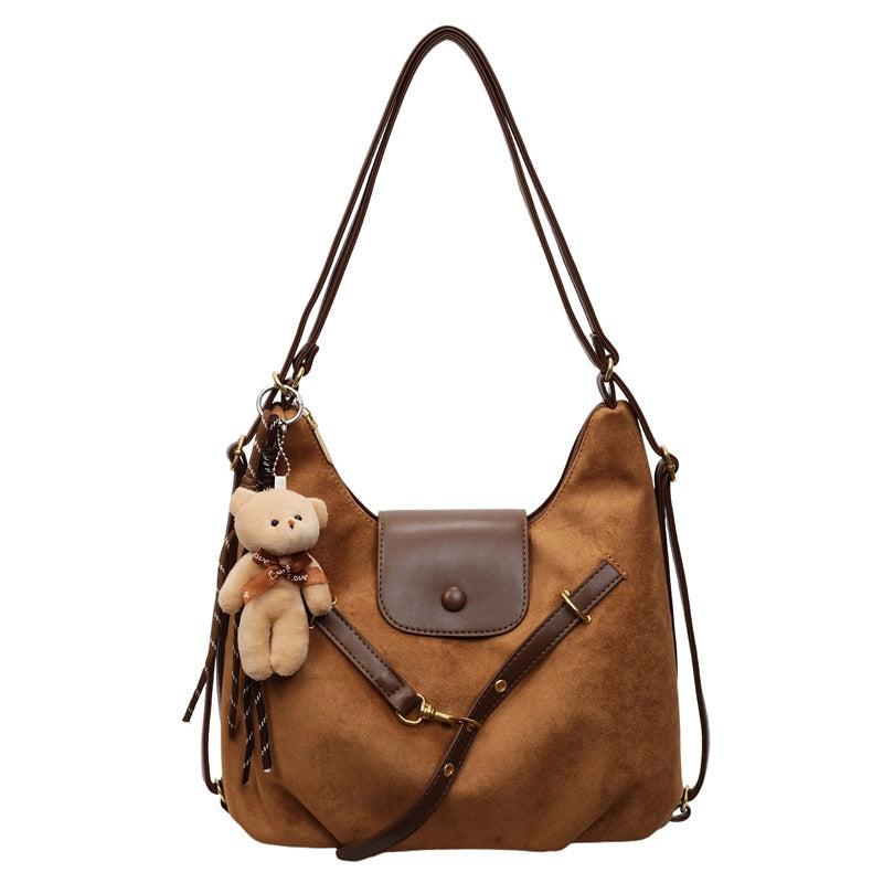 Multifunctional single and double shoulder bag, large capacity tote bag, autumn new arrival leopard print trendysatchel bag, work clothing bag