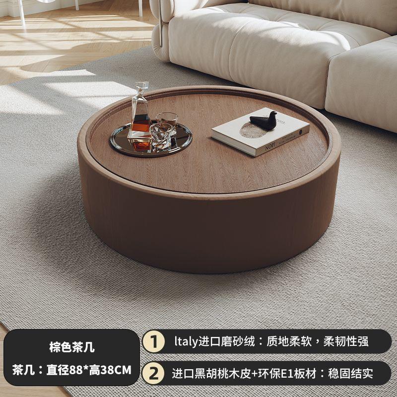 Italian round storage coffee table small apartment for home living room casual cream style retroaccessible luxury living room classy side table