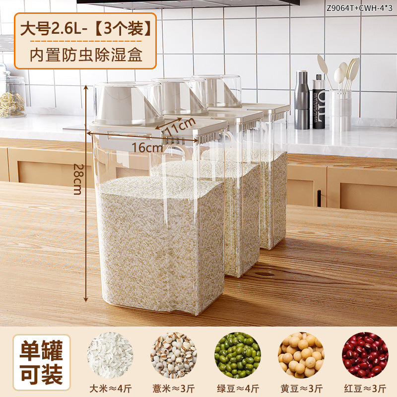 Grain storage box food grade for home kitchen noodles flour beans rice bucket food grade sealed storage