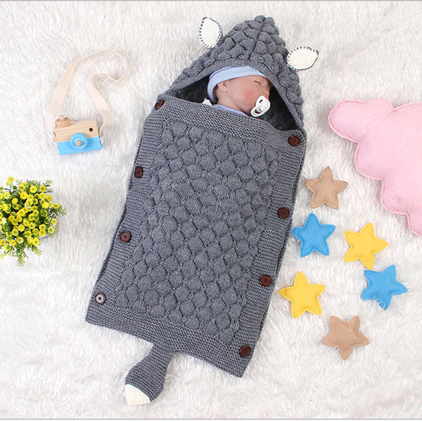 Yinxiuli Spring and Autumn Baby Knitted Sleeping Bag Newborn Envelope Kick-proof Quilt Swaddle Baby Sleeping Bag Hug Cross-border